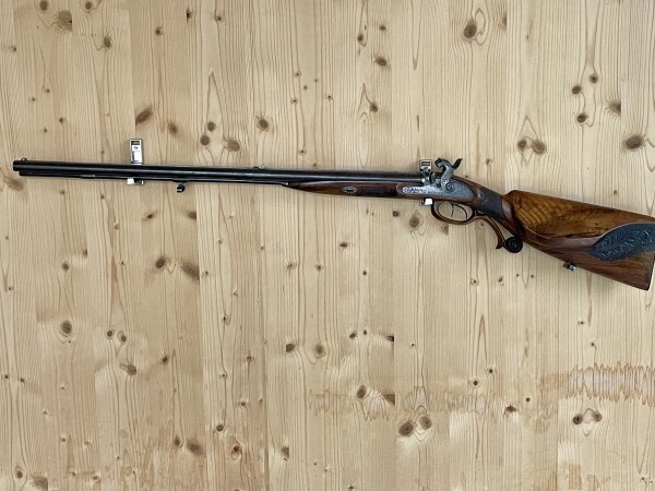 Perkussions-Hahndoppelbüchse F. Baader München, 10,8 mm Berdan (?)