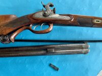 Perkussions-Hahndoppelbüchse F. Baader München, 10,8 mm Berdan (?)